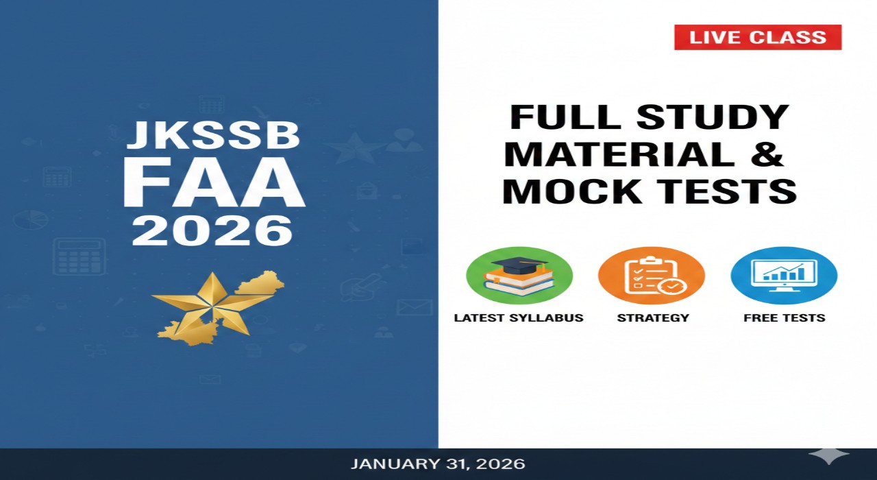 JKSSB Finance Accounts Assistant (FAA) 2026: Study Material free